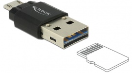 Delock prezentuje czytnik do kart Micro SD LIFESTYLE, IT i technologie - Znany niemiecki producent, prócz licznej oferty akcesoriów komputerowych, prezentuje też wiele rozwiązań umożliwiających dopasowanie do siebie urządzeń, które teoretycznie nie powinny być kompatybilne. Tak też jest z czytnikiem kart Micro USB OTG.
