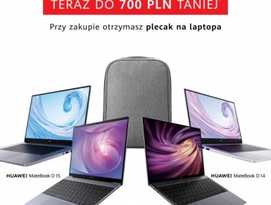 Laptopy Huawei, w tym najnowszy MateBook D 15, w nowych cenach i z prezentem
