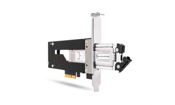 Icy Dock MB840M2P-B - szybki i prosty sposób na wymianę dysku SSD M.2 NVMe LIFESTYLE, IT i technologie - ToughArmor MB840M2P-B zamienia gniazdo PCIe 4x, 8x lub 16x w wymienną wnękę na dyski M.2 NVMe, umożliwiając wymianę dysków SSD M.2 NVMe bez konieczności otwierania obudowy komputera.